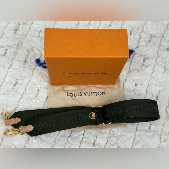 Louis Vuitton Authentic Olive Crossbody Strap with Gold Accents - Picture 1 of 12